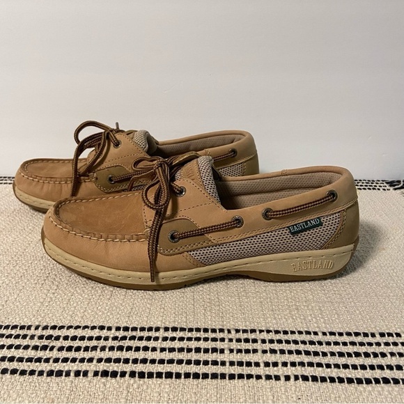 EASTLAND / Soltice Tan Leather Boat Shoes Size 7 - Picture 1 of 8